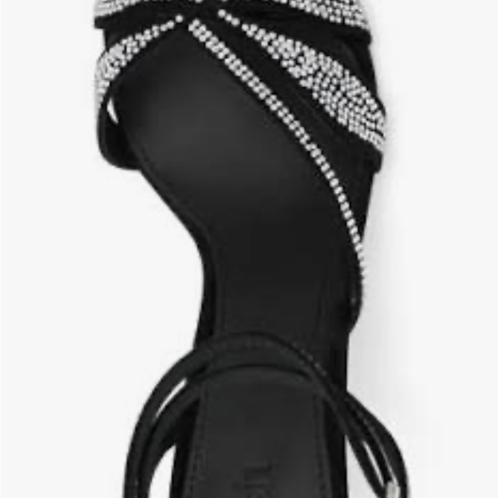 ba&sh Elegant Black Sandals with Rhinestone Straps - Picture 3 of 7